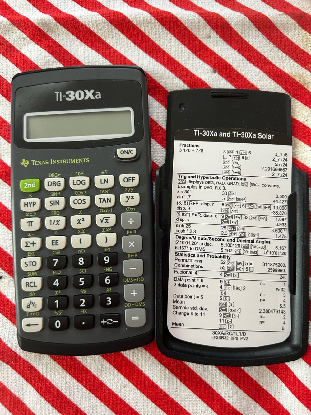 Texas Instruments TI-30Xa Scientific Calculator in Black with Green Accent Keys
